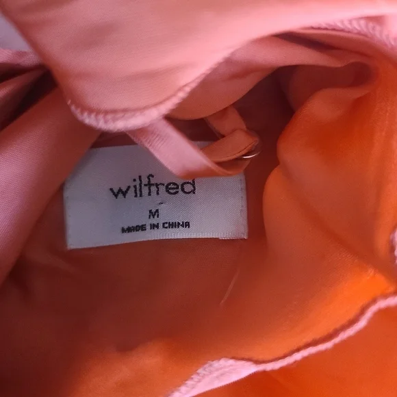 Aritzia Wilfred Only Slip Dress Fresco Pink Cowl Neck Satin Sz Medium Spring - Picture 9 of 9